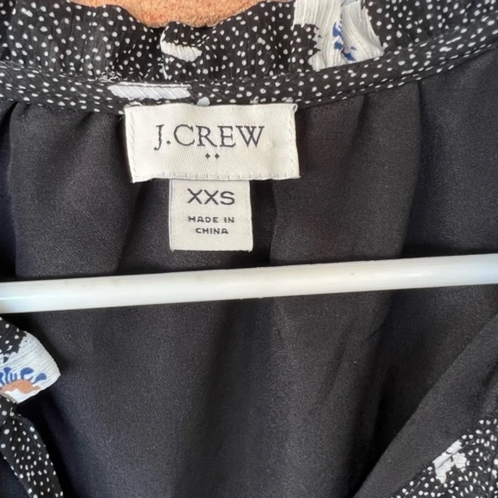 J.Crew factory black and white floral long sleeve dress